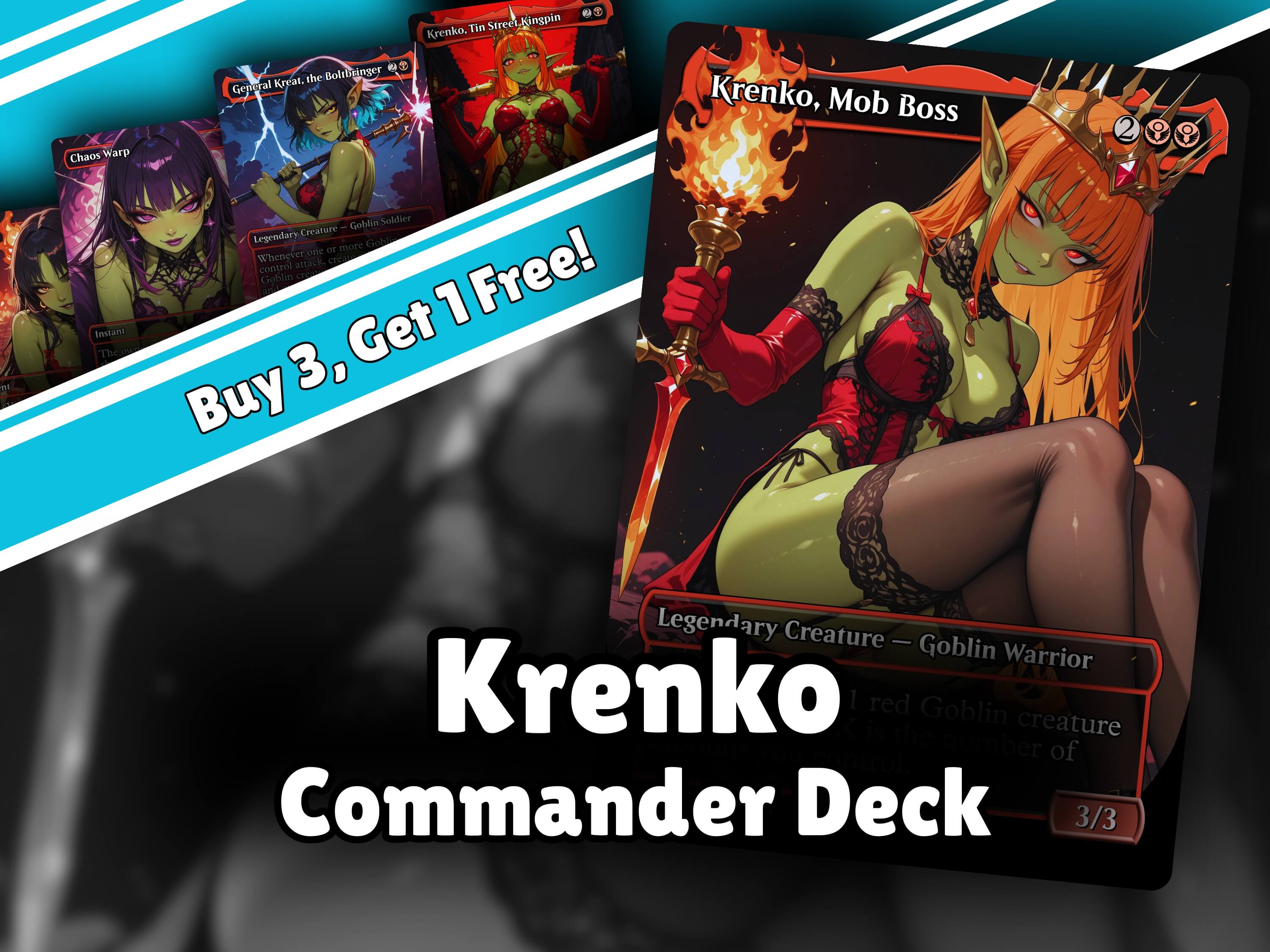 Krenko Goblin Tribal MTG Proxy Commander Deck