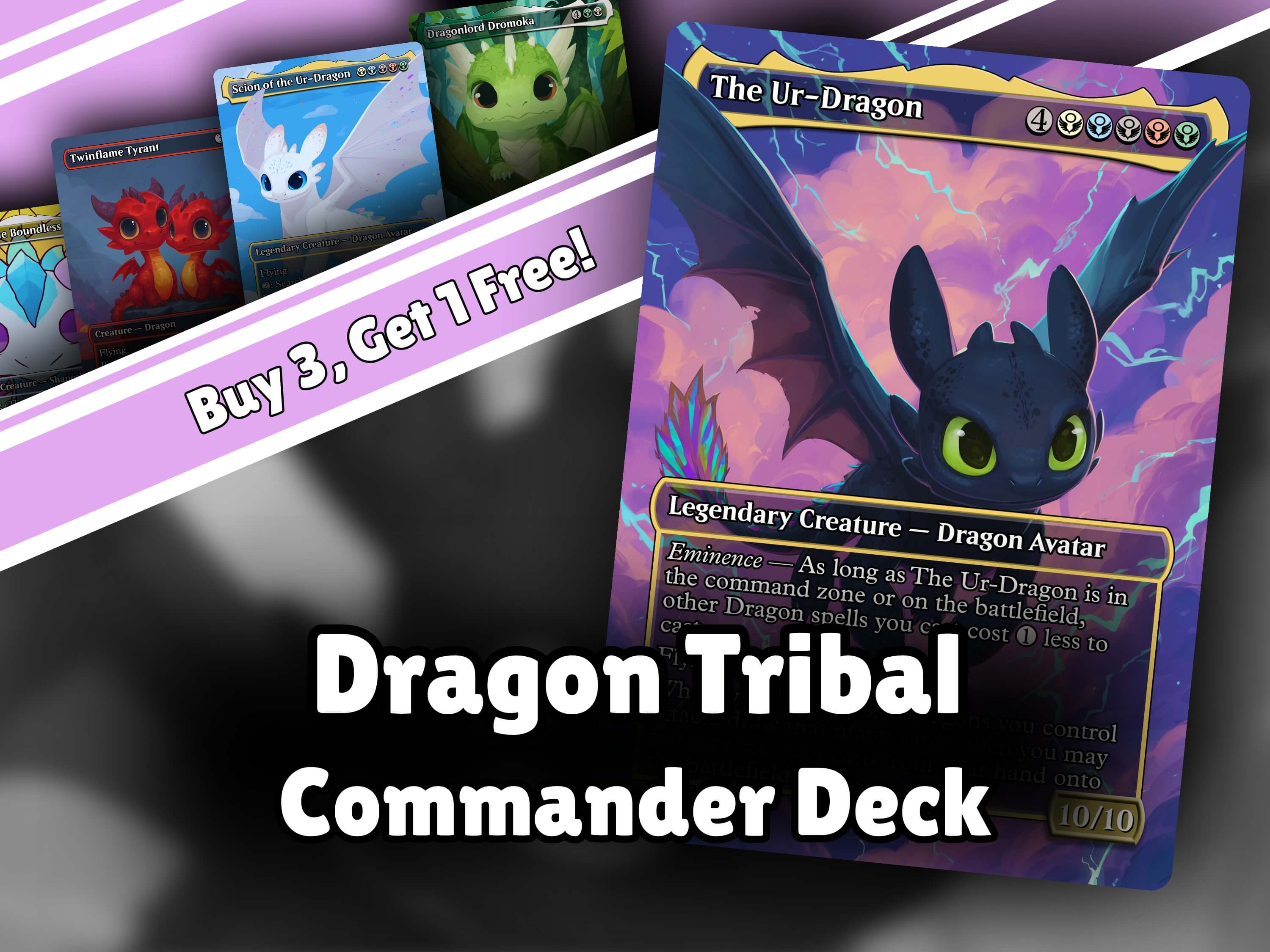 The Ur Dragon Tribal Chibi MTG Proxy Commander Deck