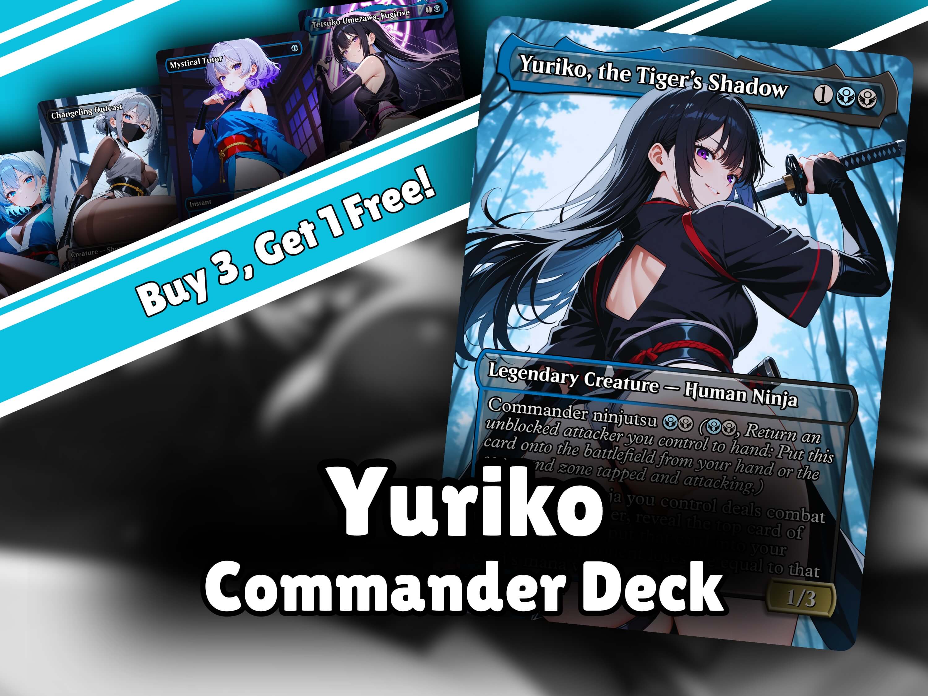 Yuriko Ninja Tribal MTG Proxy Commander Deck