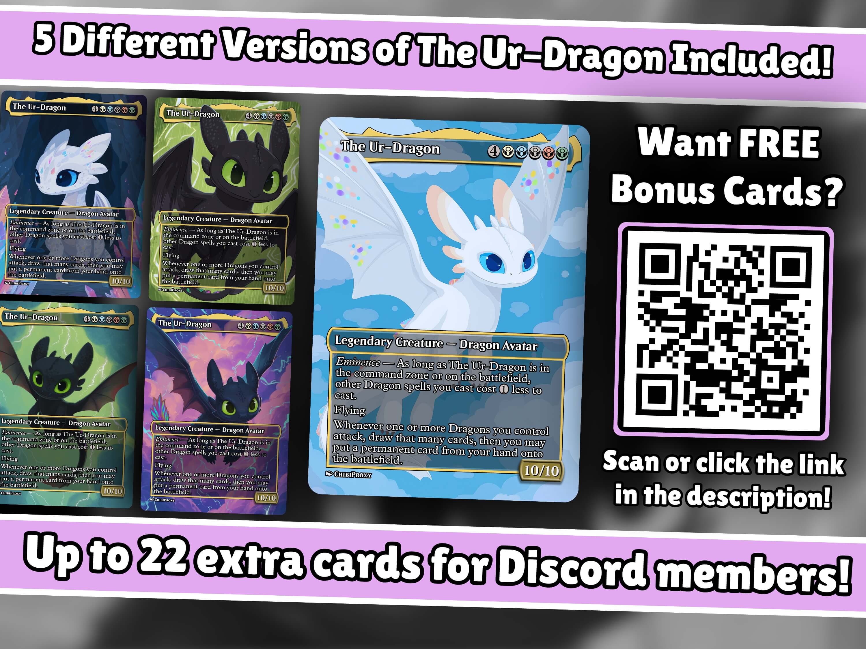 The Ur Dragon Tribal Chibi MTG Proxy Commander Deck