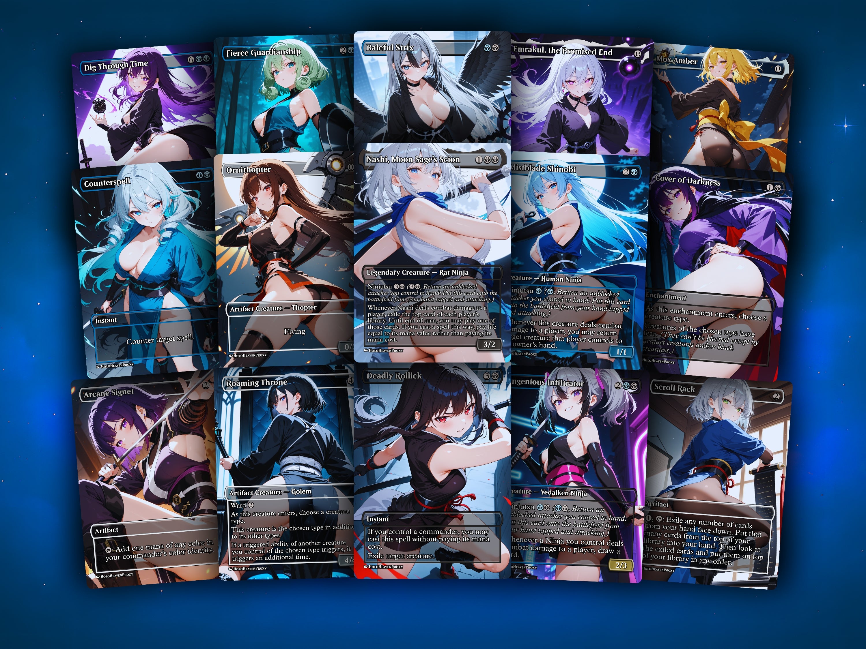 Yuriko Ninja Tribal MTG Proxy Commander Deck