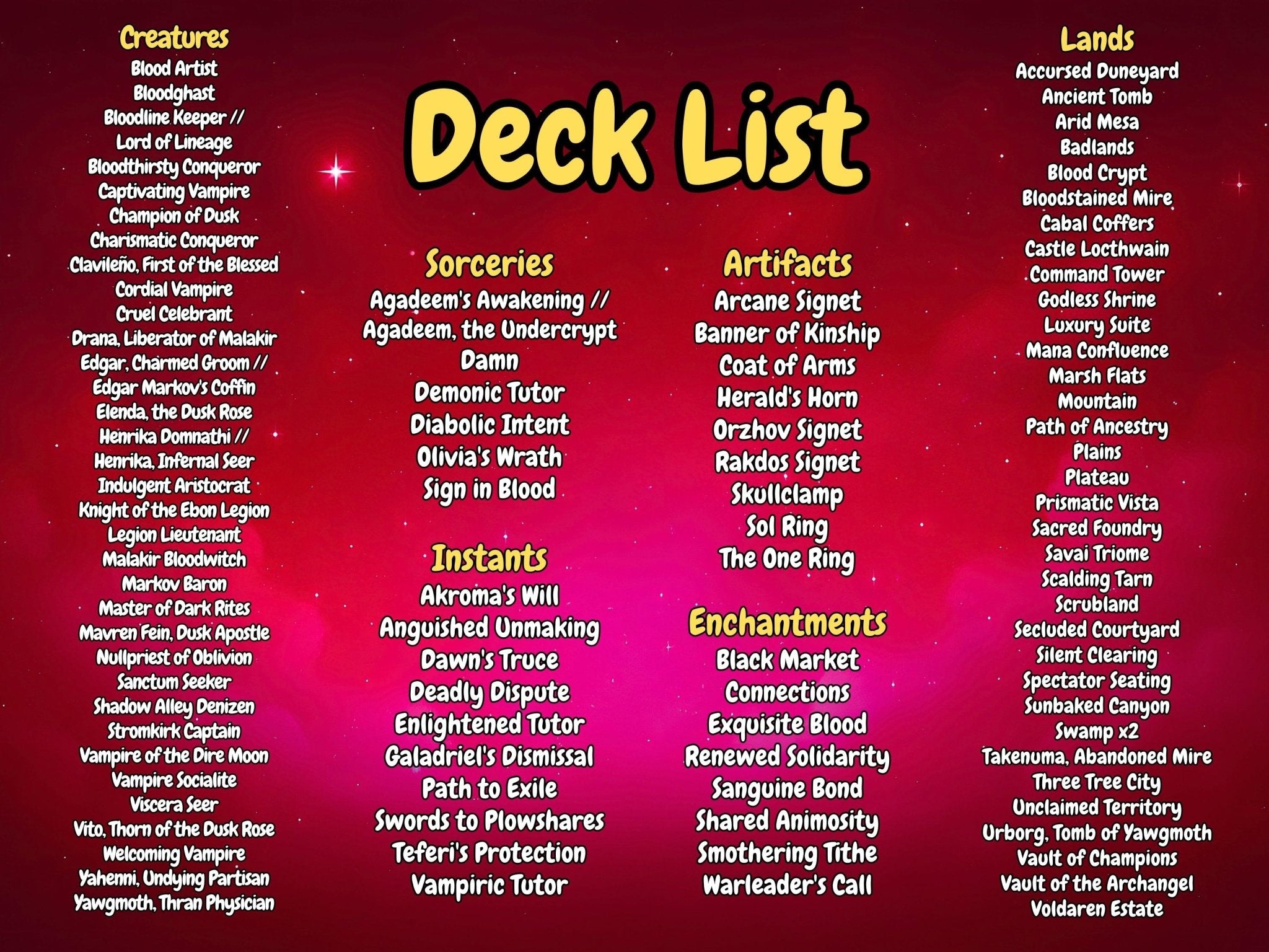 Edgar Markov Vampire Tribal MTG Proxy Commander Deck - AngelProxy