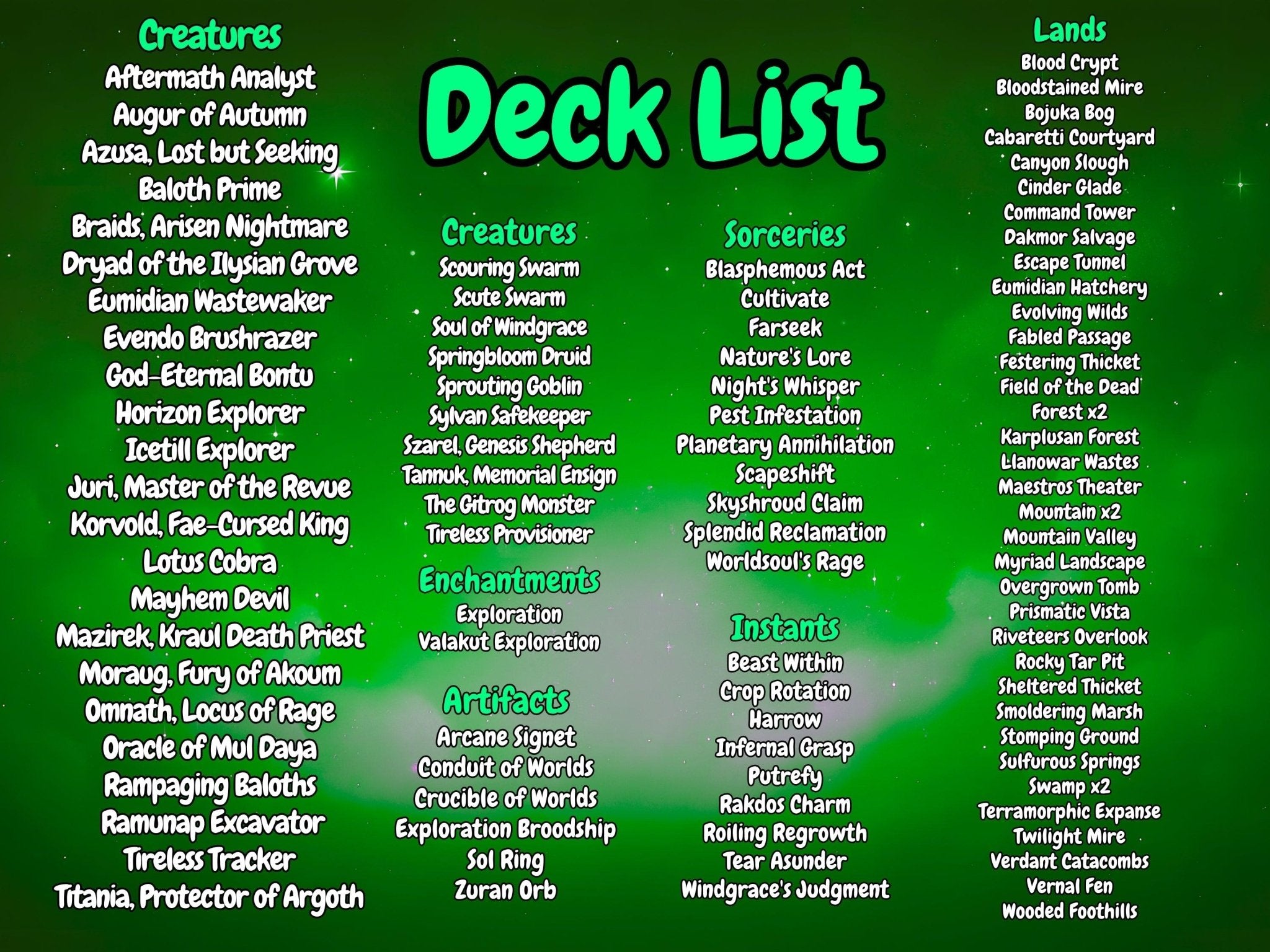 Hearthhull Lands Matter MTG Proxy Commander Deck - AngelProxy