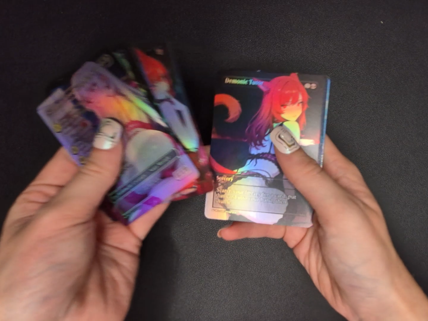 Video showcasing the custom art and mtg proxy cards you get in the Y'shtola proxy deck.