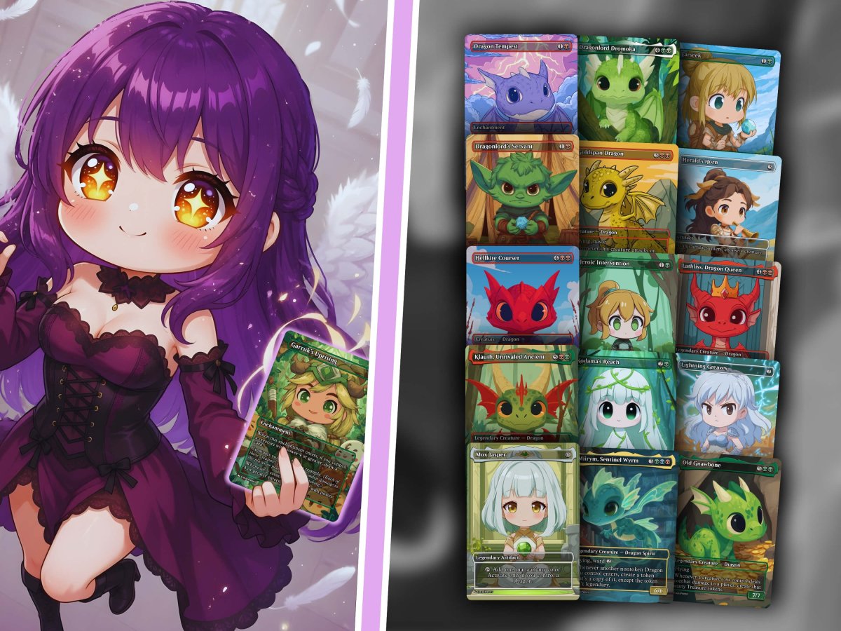 The Ur Dragon Tribal Chibi MTG Proxy Commander Deck - AngelProxy