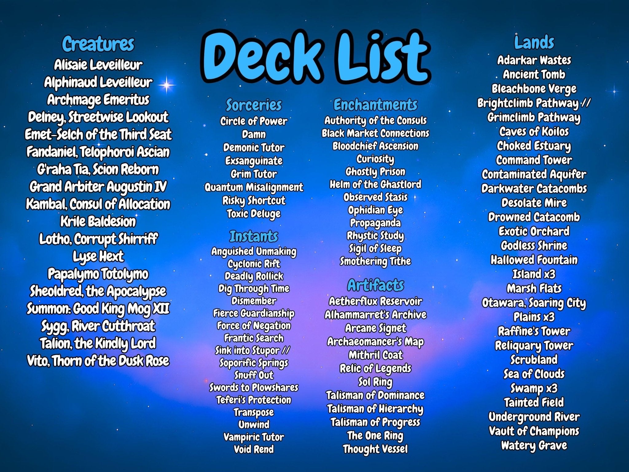 Y'shtola Control MTG Proxy Commander Deck - AngelProxy